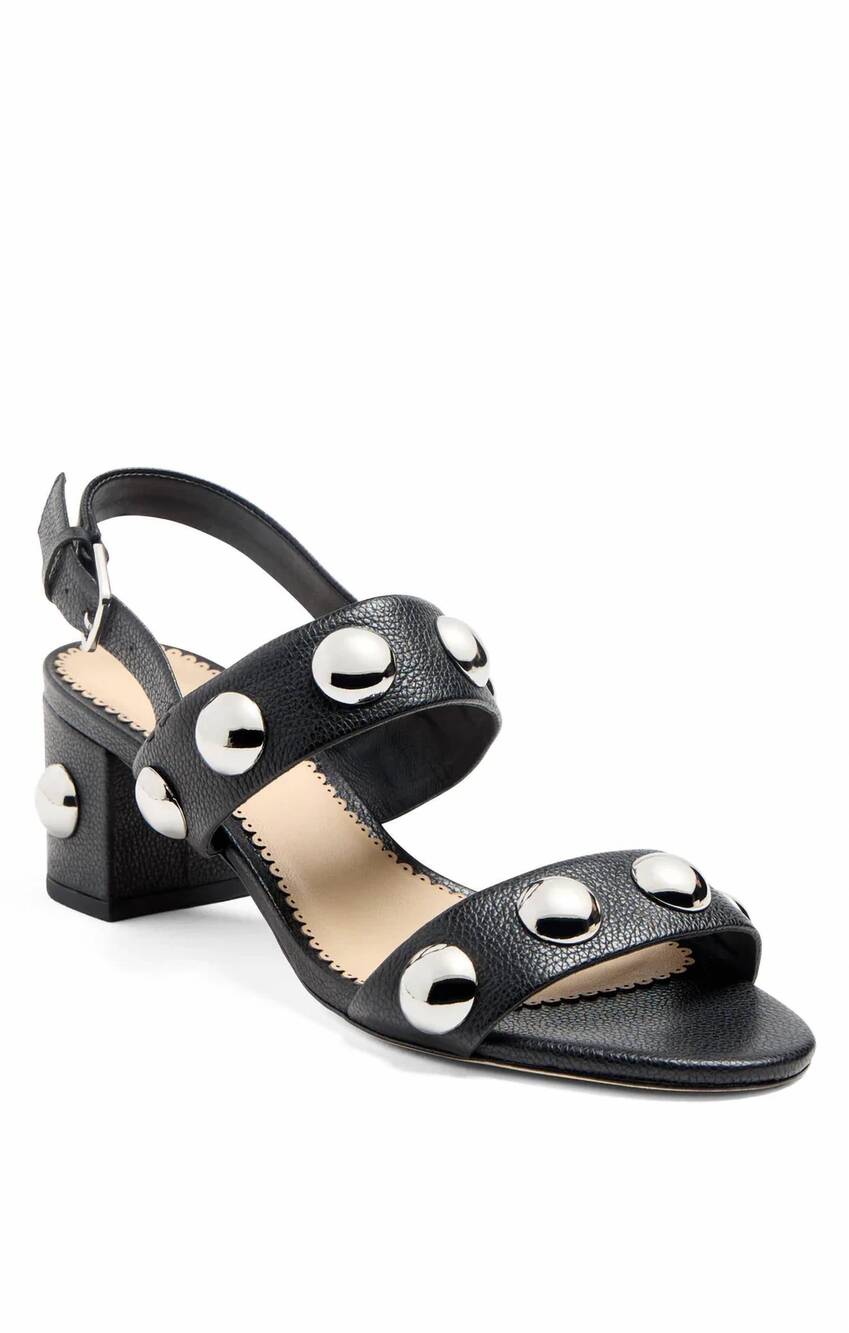 NEW CINQ A SEPT women's gemma studded sandals in black